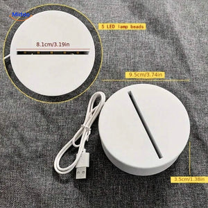 luminote Schreibtischlampe rund LED-Basis mit USB-Kabel und Maßen