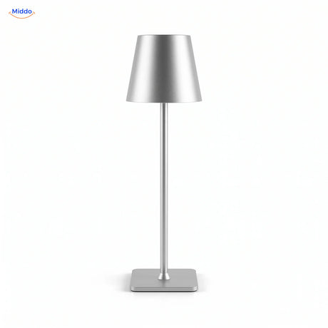 Lumiset Akku-Tischlampe silber dimmbar
