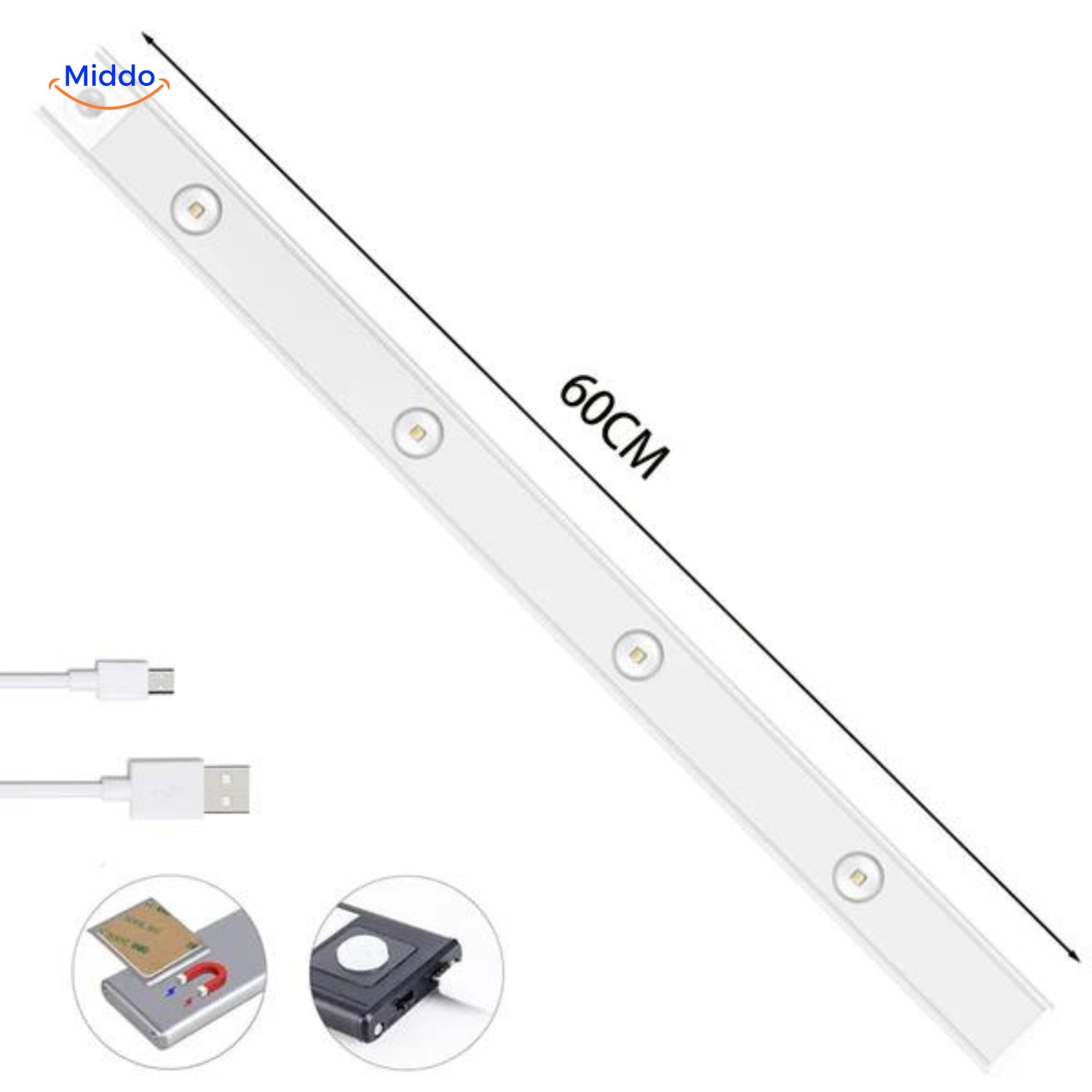 Lumitrack™ USB LED Bewegungsmelder 60 cm