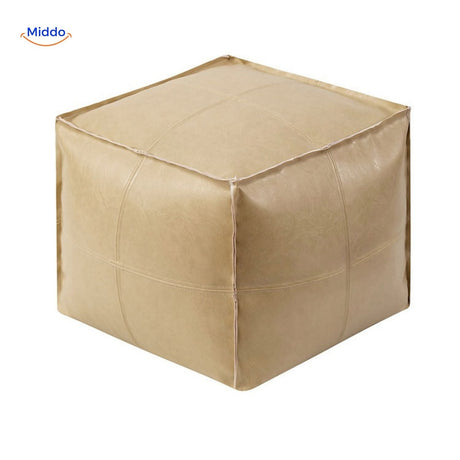 LuxuraSoft Leder Tatami Pouf Kissen – Ansicht 7