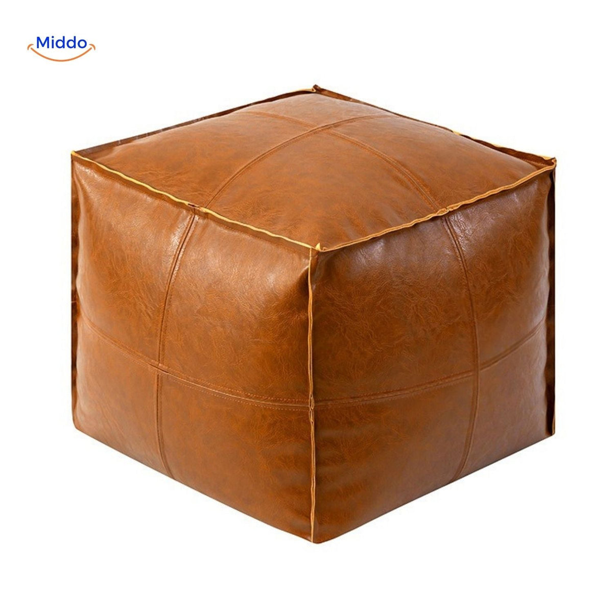 LuxuraSoft Leder Tatami Pouf Kissen – Ansicht 10