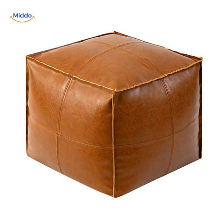 LuxuraSoft Leder Tatami Pouf Kissen – Ansicht 10