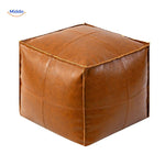 LuxuraSoft™ Leder Tatami Pouf Kissen | Nachhaltig, Bequem & Füllbar