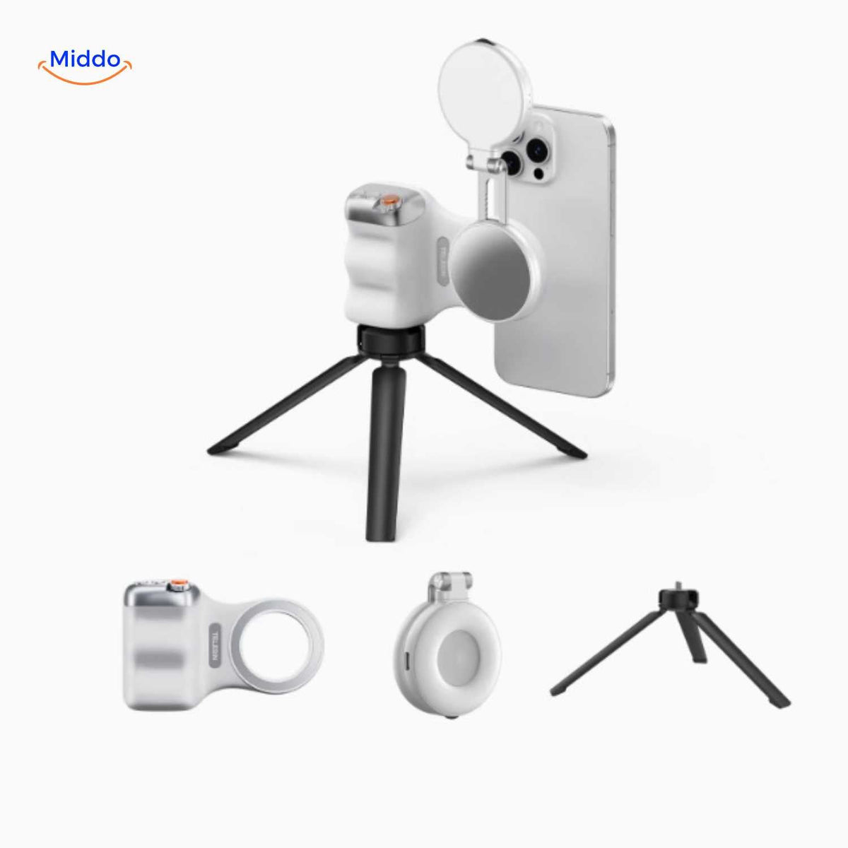 maggrip Griff mit Ringlicht Stativ und modularen Teilen