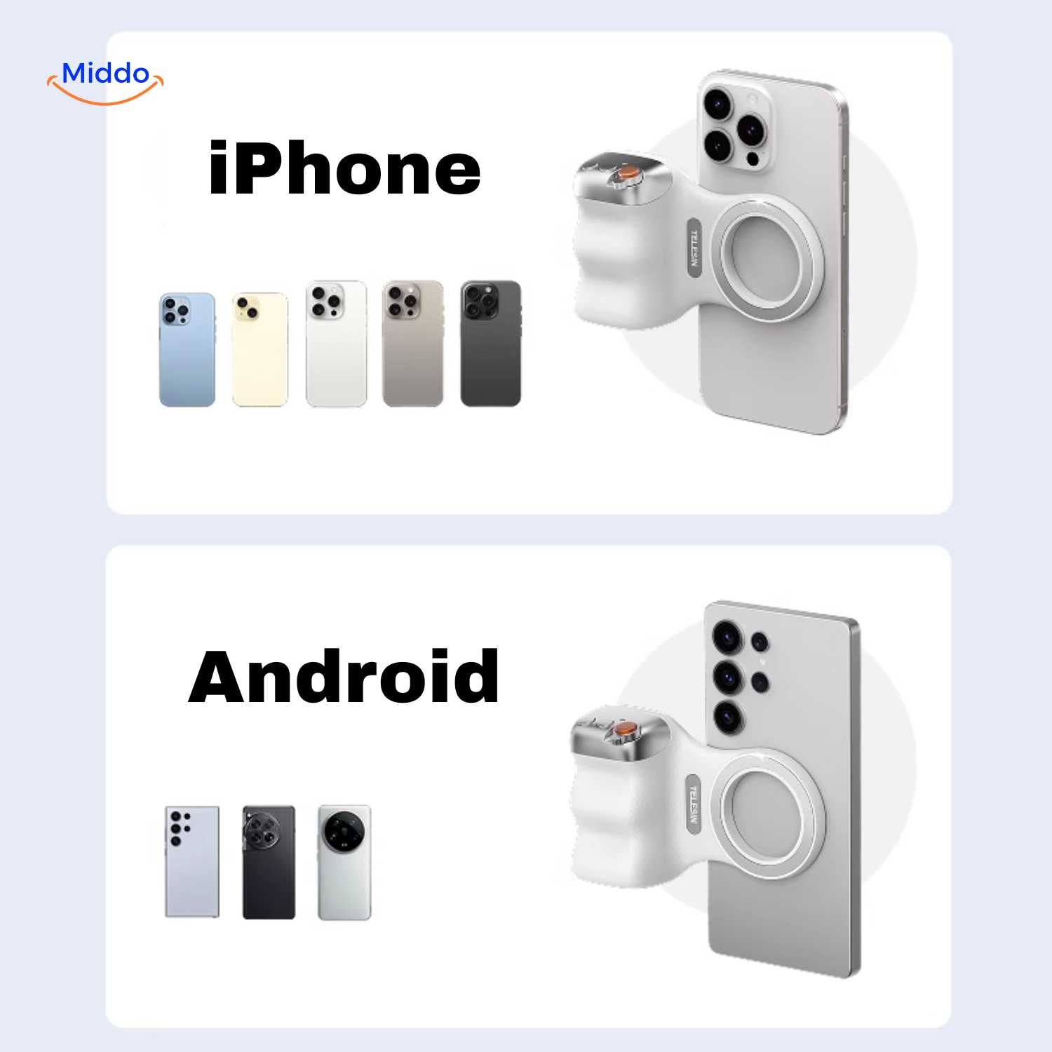 maggrip Griff universelle Kompatibilität mit iPhone und Android-Geräten www.middo.nl