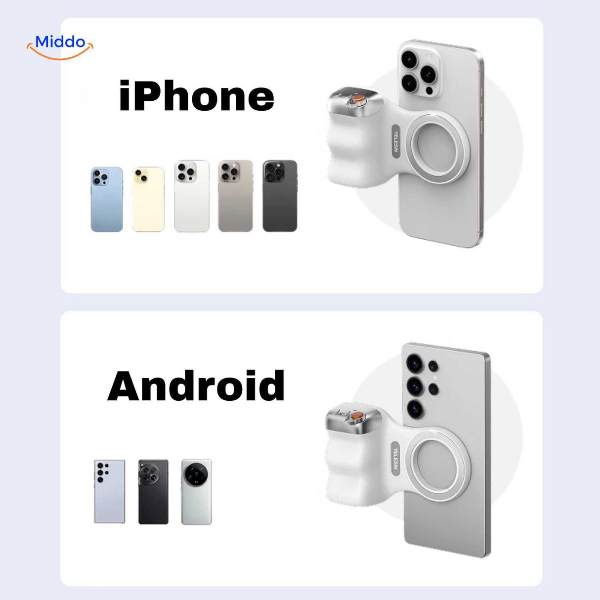 maggrip Griff universelle Kompatibilität mit iPhone und Android-Geräten