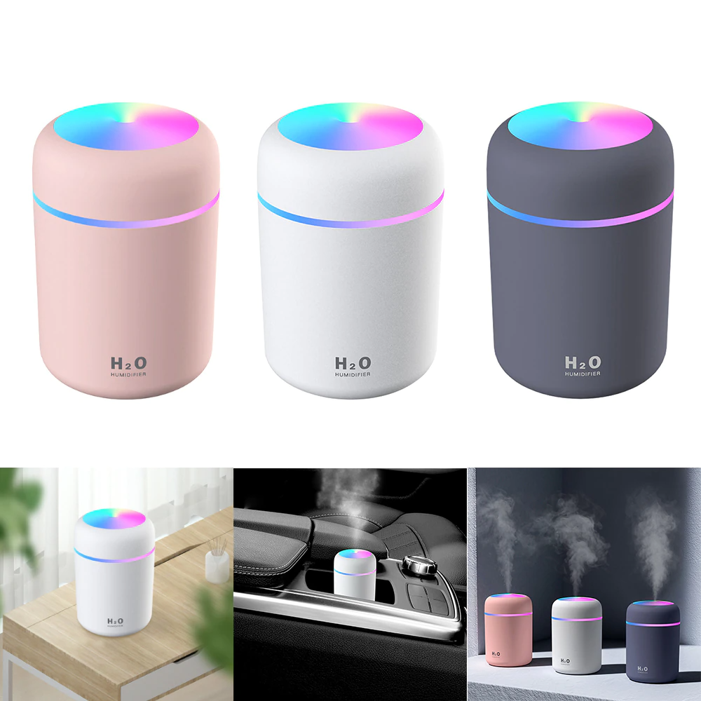 Magic air H2O Luftbefeuchter erhältlich in verschiedenen Farben: Rosa, Grau und Weiß