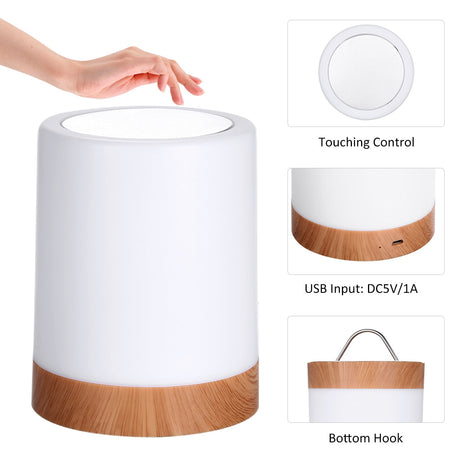 Touch-Bedienung und USB-Eingangs-Funktionen der Nachtlampe
