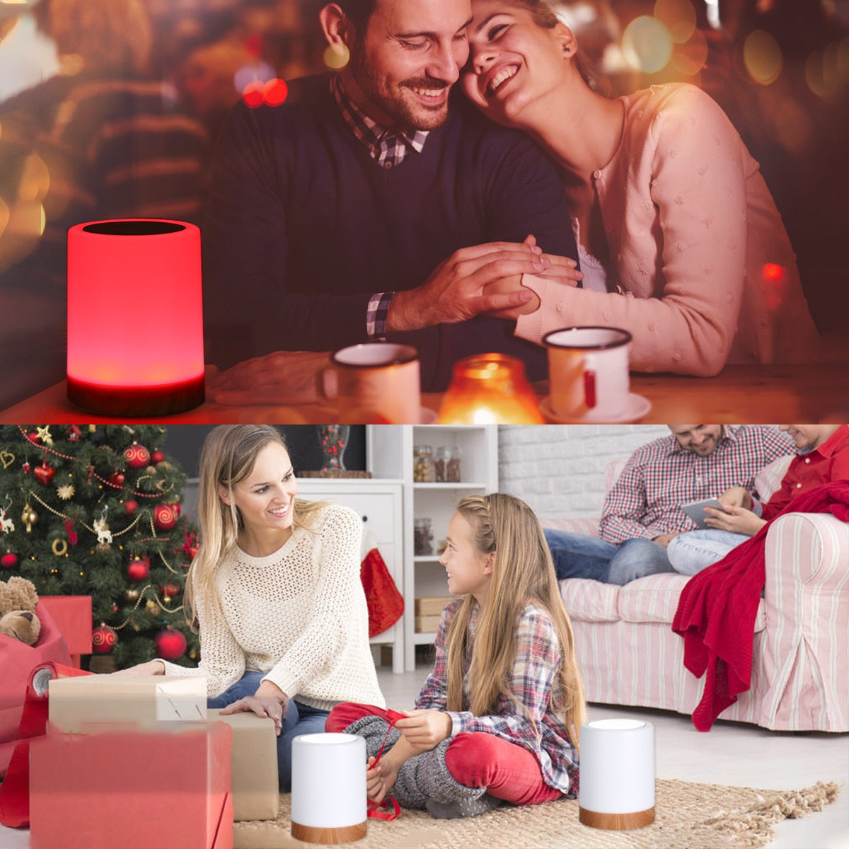 Gemütliche Nachtlampe für das Weihnachtsfest und romantische Dates
