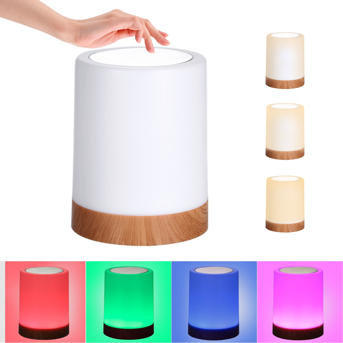 Nachtlampe mit verschiedenen Farboptionen und Handgriff