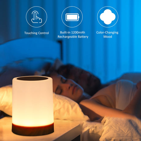 Nachtlampe mit eingebautem Akku und Touch-Bedienung