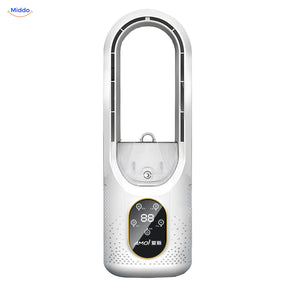BreezeLite USB-Tischventilator: weißes Modell von vorn vor weißem Hintergrund.