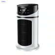BreezeMist USB-Tischventilator mit Sprühnebel: weiß-schwarzes Modell vor weißem Hintergrund.