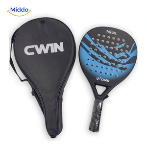 CourtControl Padelschläger: blauer Schläger mit schwarzer Hülle vor weißem Hintergrund.