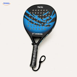 CourtMatch Padelschläger: blaues rundes Modell von vorn.