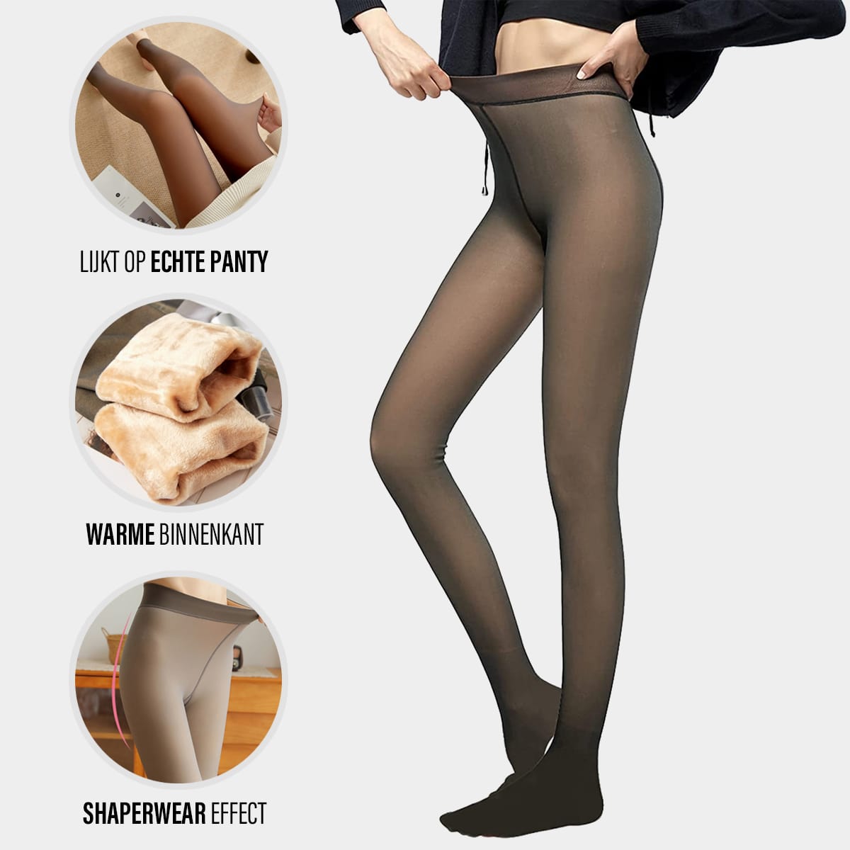 Middo Fleece Strumpfhose sieht aus wie eine echte Strumpfhose mit einem warmen Innenfutter