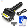 GrillMaster elektrische Grillbürste: Set mit Bürste, Ladekabel, Handschuhen und Schaber.