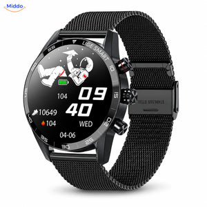 LIGE Smartwatch: schwarzes Modell mit Metall-Mesharmband.