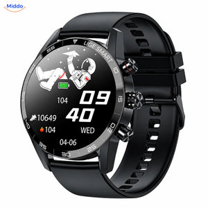 LIGE Smartwatch: schwarzes Modell mit Silikonarmband.