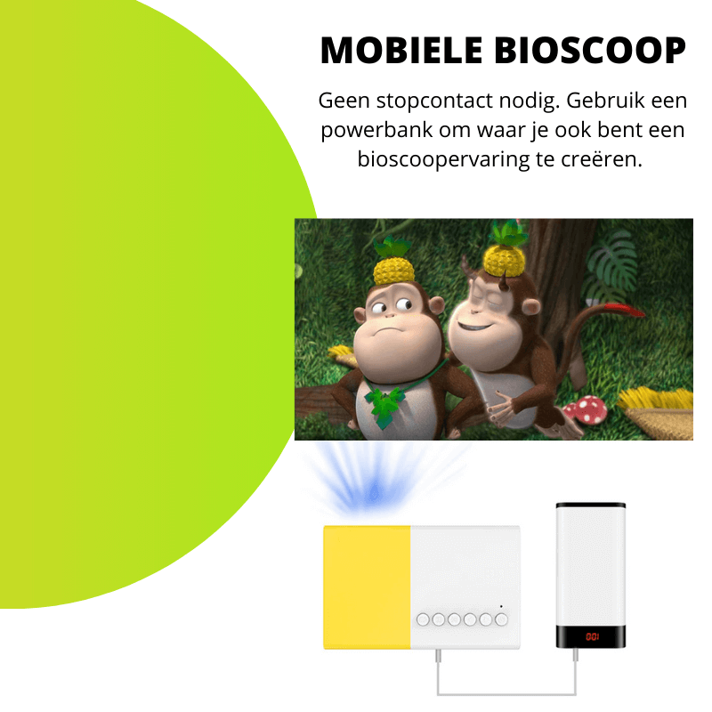 Mobile Kinoerlebnis mit MiniBeam HD und Powerbank.