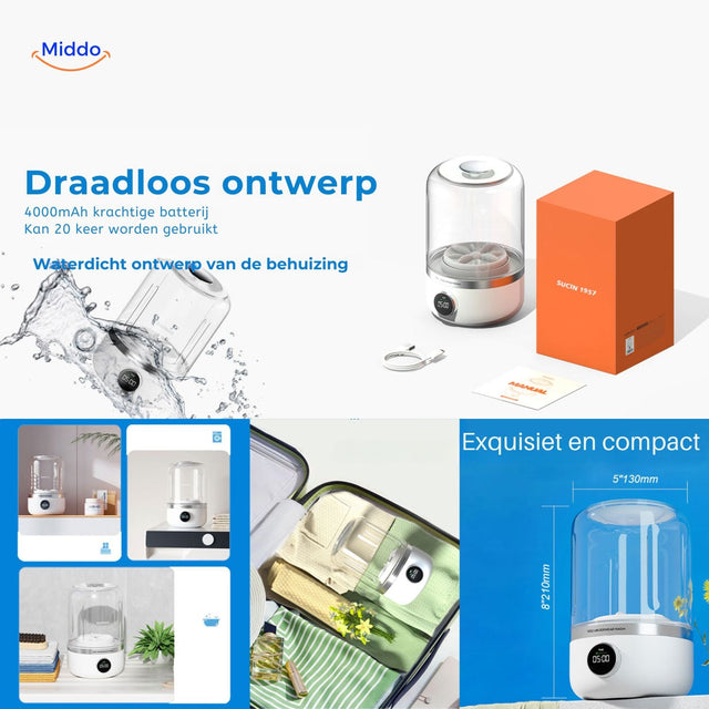 MiniWash Pro kabelloses Design mit leistungsstarkem Akku