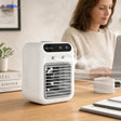 Weißer MistoCool Tischventilator mit Digitalanzeige