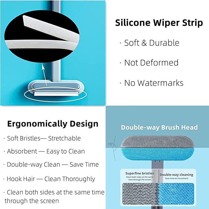 Ergonomisches Design der MultiBrush mit Silikon-Wischleiste und doppeltem Bürstenkopf