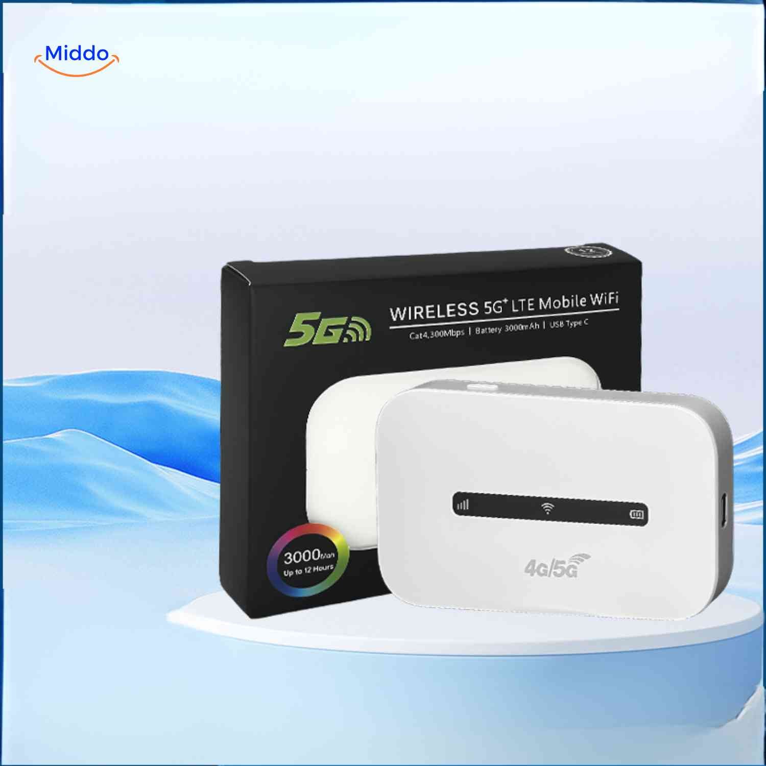 netrovia Router 5G LTE Mobiler WLAN-Hotspot 3000 mAh für schnelles Internet www.middo.nl