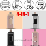 Vier Farben 4-in-1 Flashdrive USB-Stick mit Icons