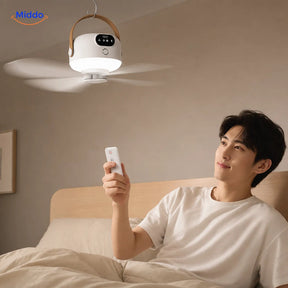 Night Breeze Fan im Netzbetrieb mit Type-C-Kabel und ohne Akku