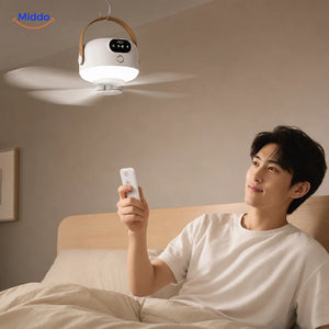 Wiederaufladbarer Night Breeze Fan mit integriertem USB-Akku für kabellosen Betrieb