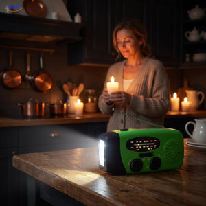 Notfallradio, Taschenlampe, Leselampe, Kompass, SOS & solarbetrieben | SolarPower™ Pro