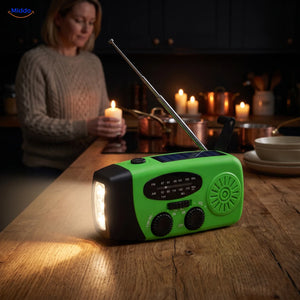 Notfallradio, Taschenlampe, Leselampe, Kompass, SOS & solarbetrieben | SolarPower™ Pro