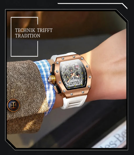 ONOLA MILLE Armbanduhr mit weißem Armband.