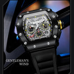 ONOLA Uhr mit schwarzem Band und gelben Akzenten.