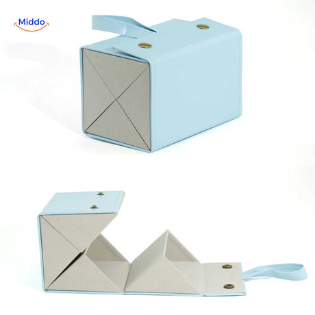 optigarde Brillenetui blau 4 Fächer kompakte Aufbewahrungstasche www.middo.de