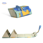 optigarde Brillenkoffer blau geometrisch 2-fach faltbare Etui www.middo.nl