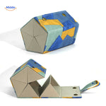 optigarde Brillenkoker Blau Geometrisch 5 Fächer Kompakter Brillenkasten www.middo.nl