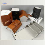 optigarde Brillenkoker Kollektion Karamell und Schwarz Faltmodelle Übersicht www.middo.nl