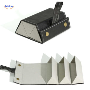 optigarde Brillenkoffer schwarz 3-fach faltbare Brillenschachtel www.middo.de