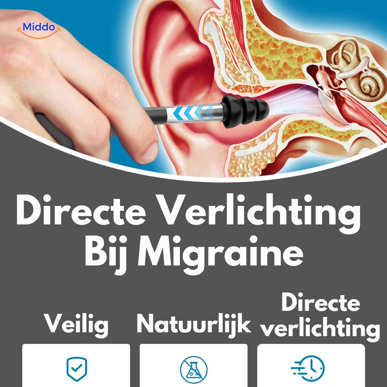 otorelief Ohrdruckgerät direkte migrenelinderung über Ohr www.middo.de