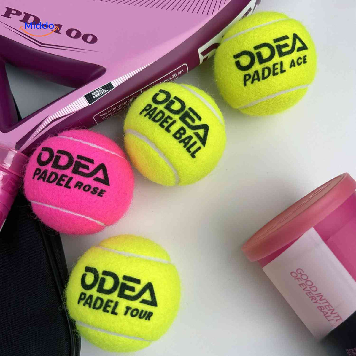 PadelPro Padelbälle Set mit Schläger und Dose