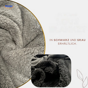 Wasserdichte PawGuard-Decke in Schwarz und Grau.