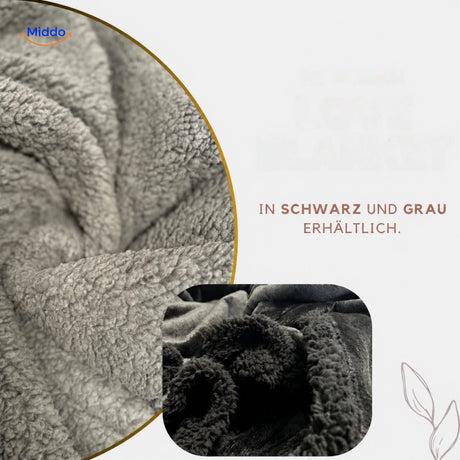 Wasserdichte PawGuard-Decke in Schwarz und Grau.