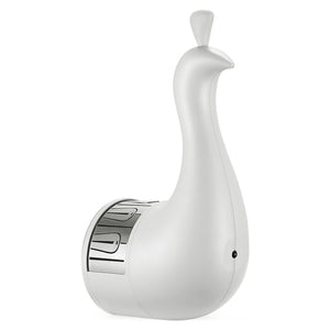 peacockglow Lampe minimalistisch weiß Pfau-Design mit LED-Beleuchtung