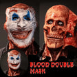 Blutige Doppelmaske, realistische Halloween-Maske mit Clown- und Schädelgesichtern