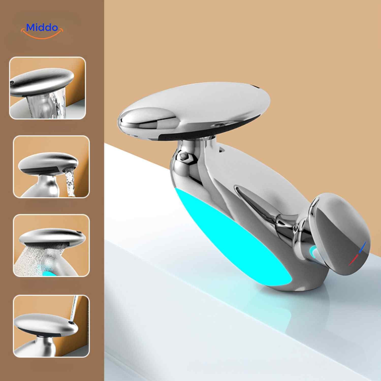 Penguino Wasserhahn Chrom Modern – ein wassersparender, luxuriöser Badezimmerhahn von www.middo.de