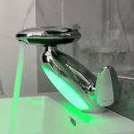 Penguin-Wasserhahn, verchromt, mit grüner LED-Beleuchtung, wassersparend, für die Montage am Waschbecken - www.middo.de