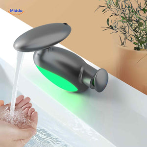 Penguino Waschbeckenarmatur in Grün mit LED – Wassersparender Handwascharmatur für das Badezimmer auf www.middo.de