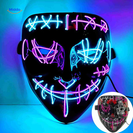 PhantomGlow Maske in Lila-Rot LED-Maske – www.middo.de